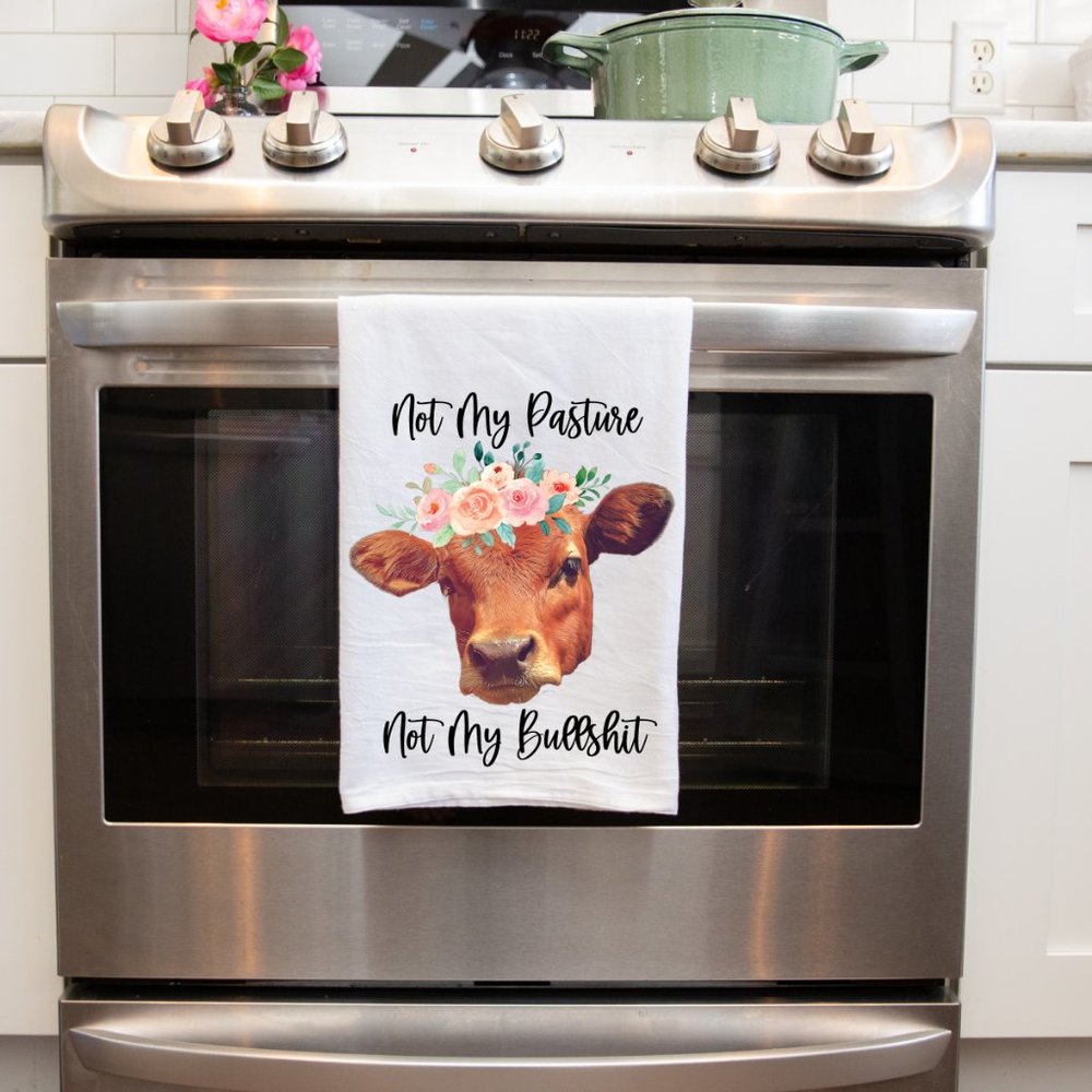 Farmhouse Cow Kitchen Tea Towels Decorative House Warming Gifts Home Handmade